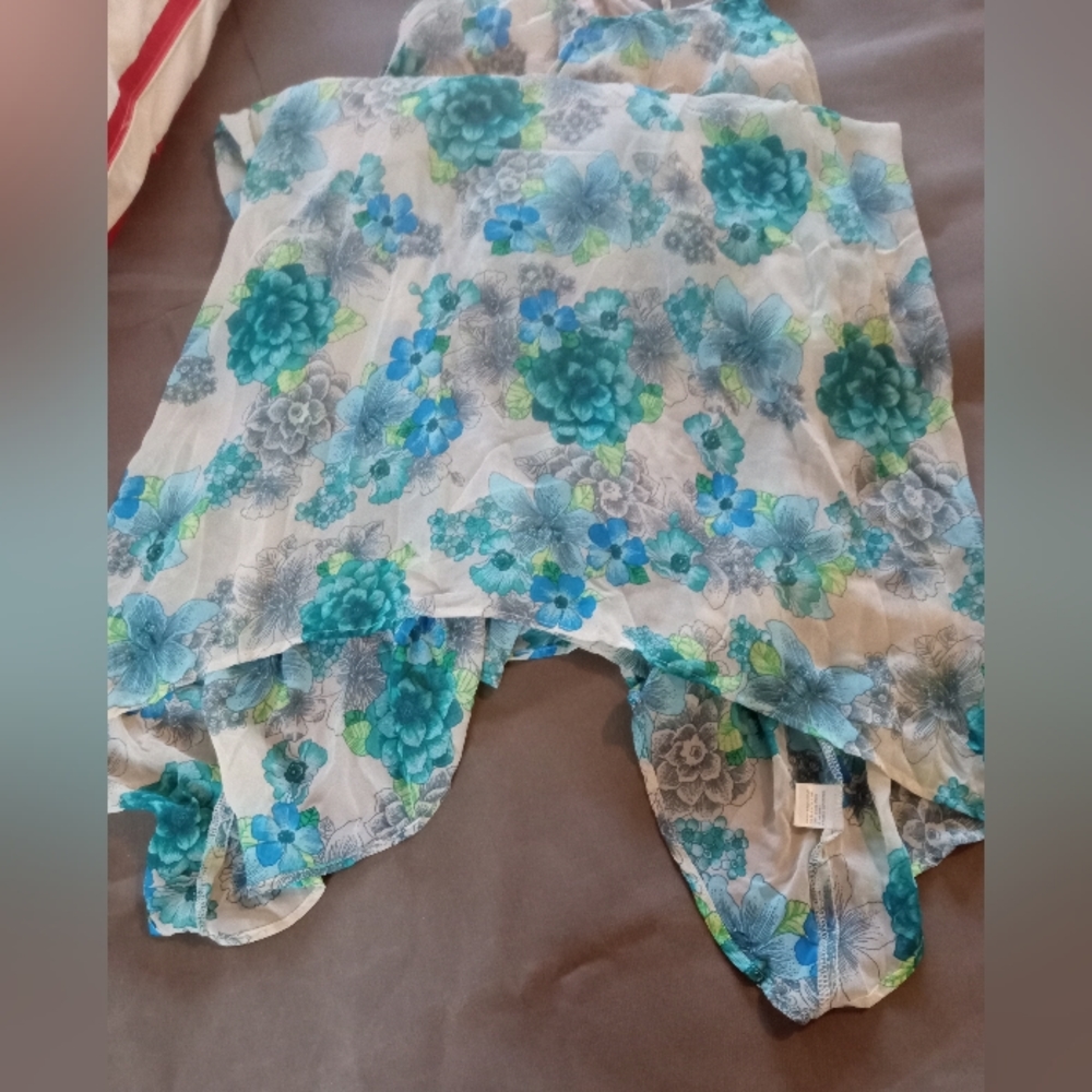 Blue floral dress asymmetrical - Picture 4 of 5